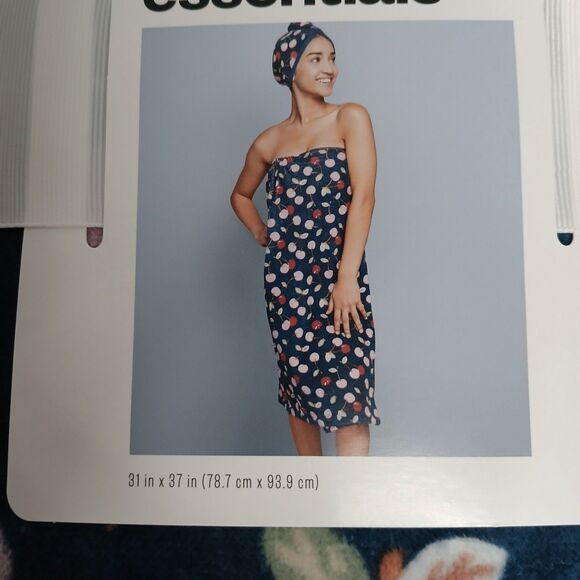 Room Essentials Shower Wrap Bath Wrap Terry Cloth Cotton Soft - Picture 2 of 4